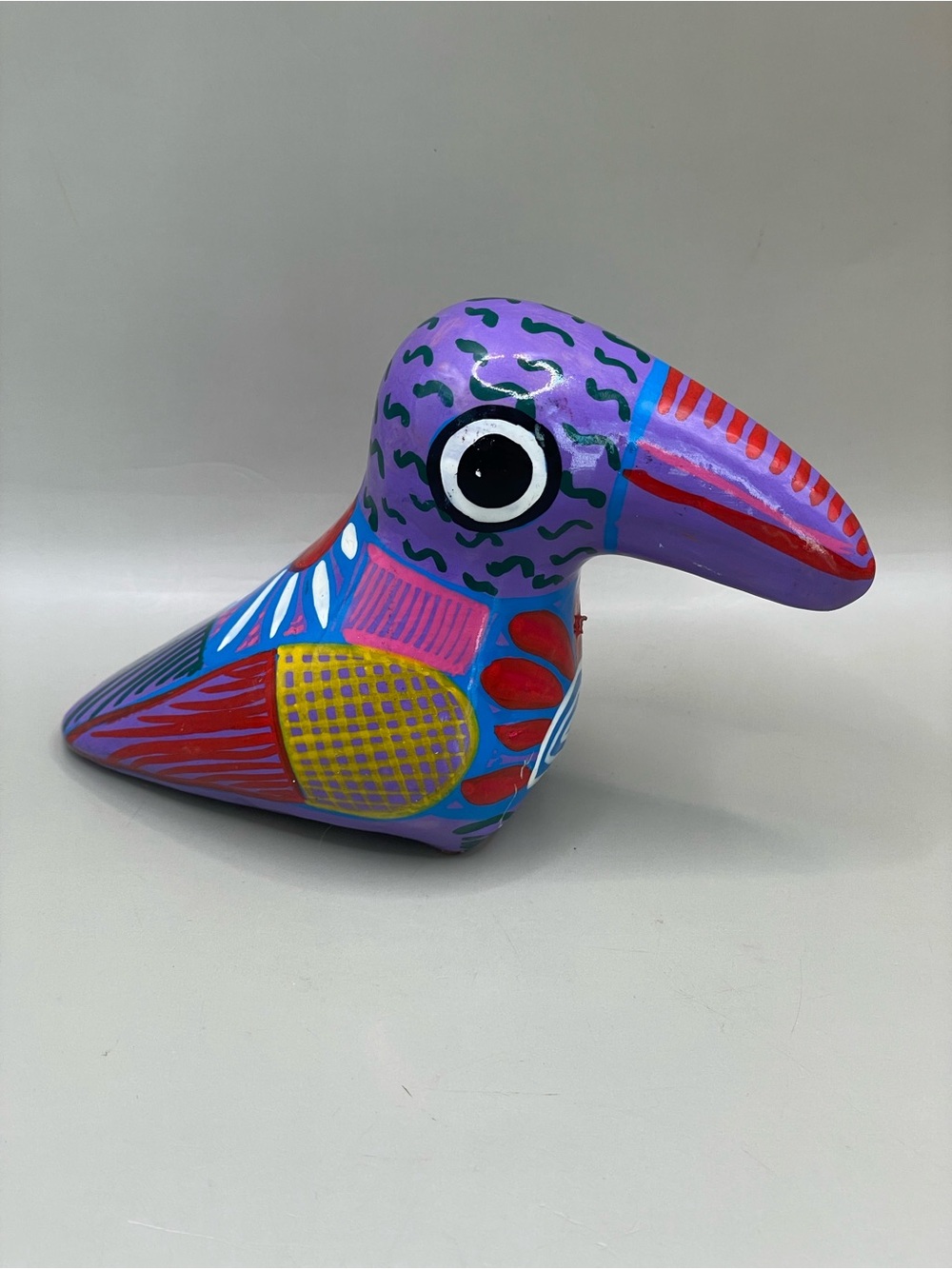 VTG READ Talavera Mexican Pottery Toucan Bird Folk Art Figurine Terracotta 3.5”